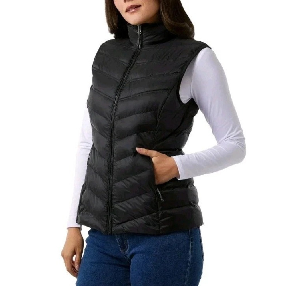 32 Degrees Heat Women's Midweight Puffer Vest, Black, Large, NWOT